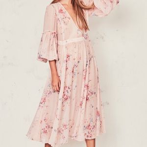 LoveShackFancy Leah Silk Drss